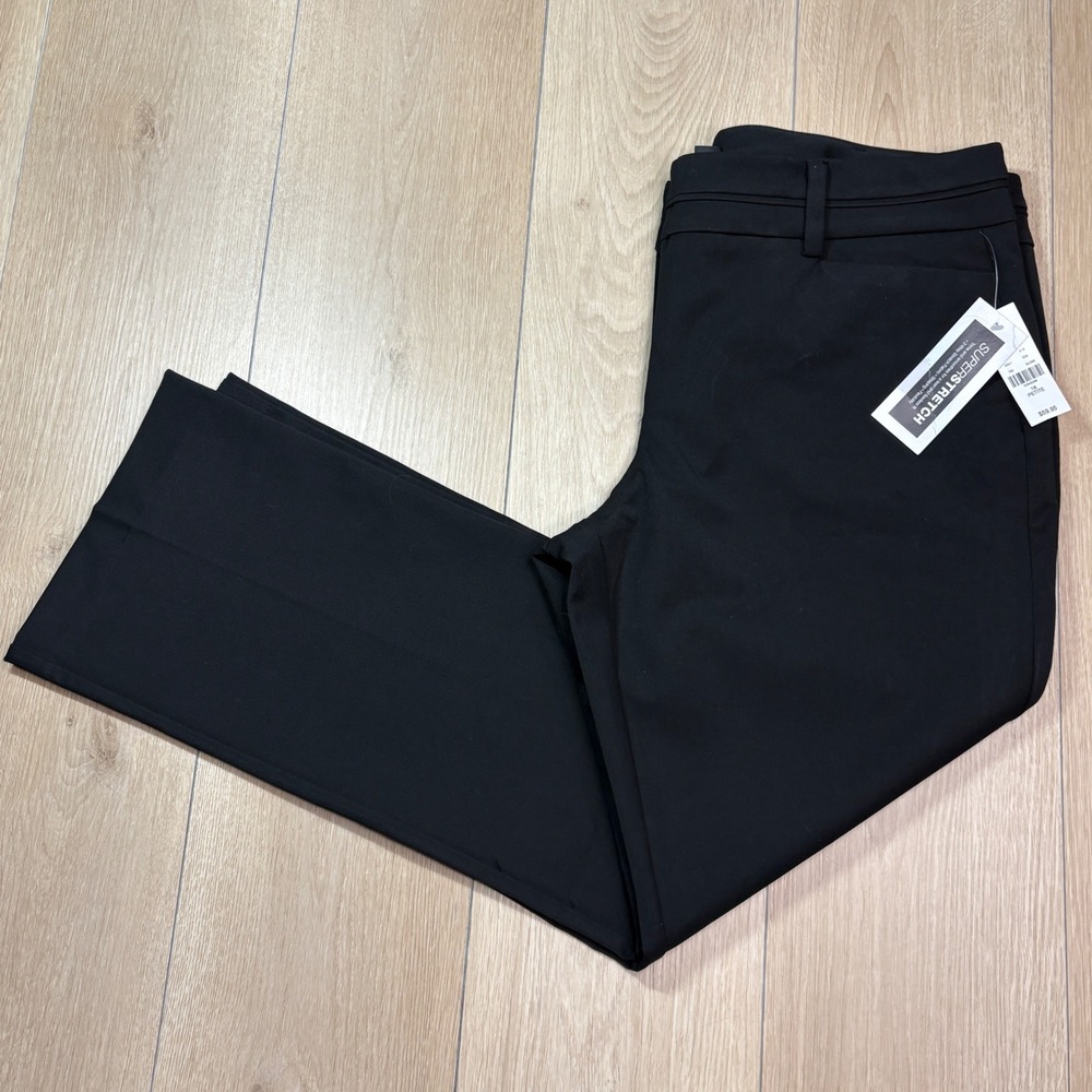 NY&C 7th Avenue Design Studio Black Super Stretch Trousers 16 Petite NWT